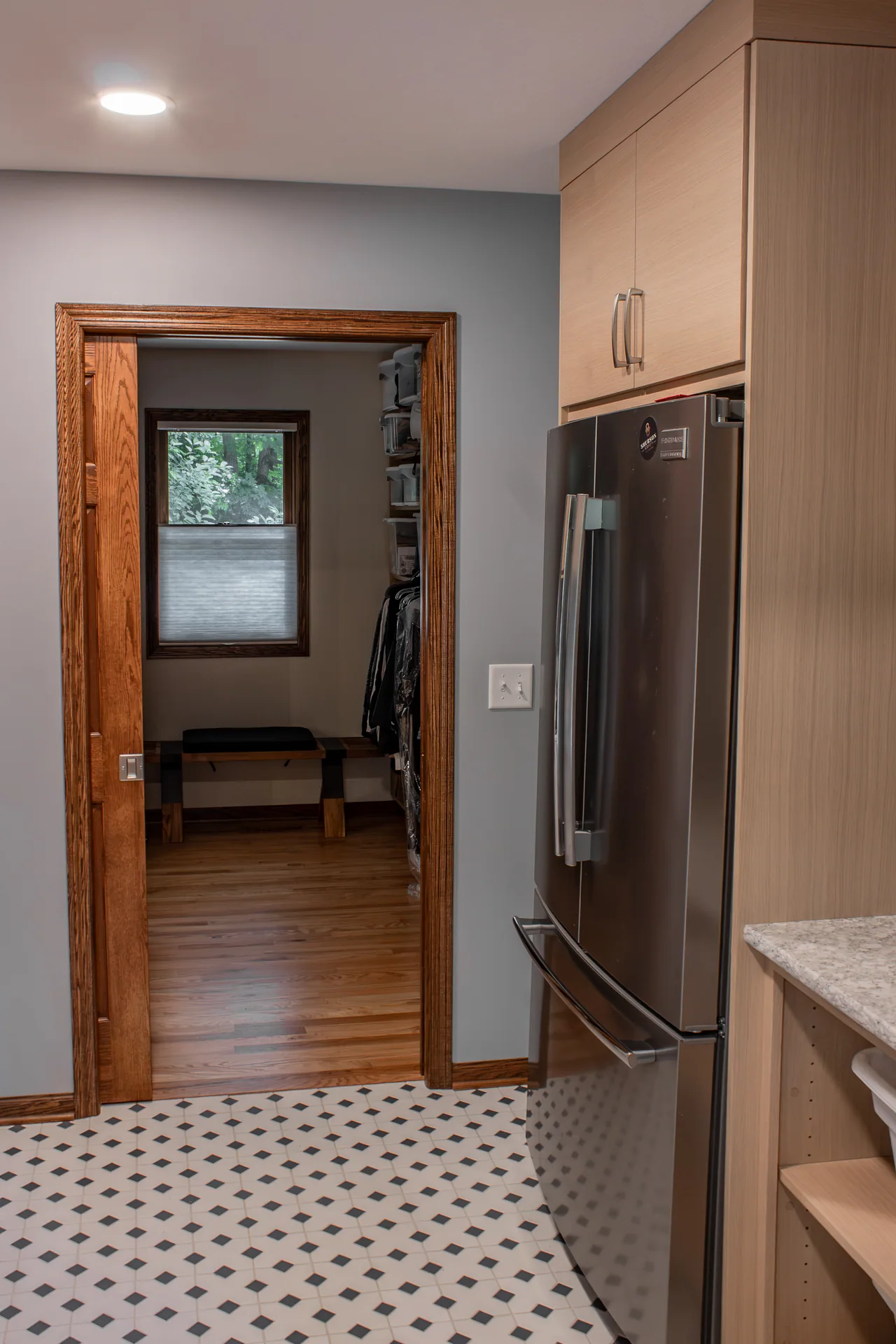 Laundry room connecting to the suite